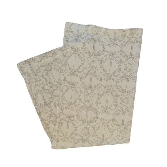 Set 4 Ivory Brown Printed Curtains Drapes Panels 80 Long Cotton Canvas Luxury - Picture 2 of 5